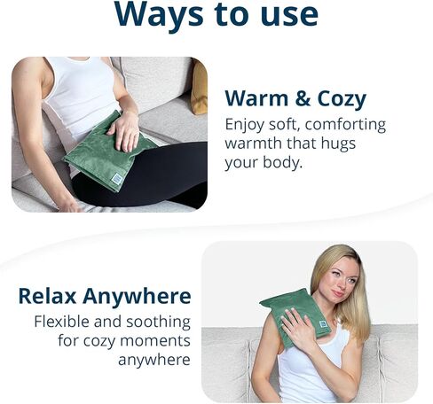 وسادة تسخين بالميكروويف (مع غطاء قابل للإزالة) - وسادة تسخين لتخفيف آلام الظهر والرقبة والكتفين وتشنجات الساق، وسادة تسخين قابلة للاستخدام في الميكروويف للتشنجات - محمولة 10 × 7 بوصة 2.5 رطل in Kuwait