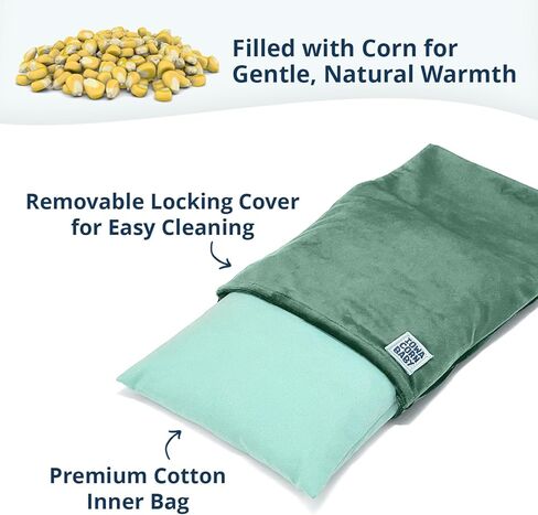 وسادة تسخين بالميكروويف (مع غطاء قابل للإزالة) - وسادة تسخين لتخفيف آلام الظهر والرقبة والكتفين وتشنجات الساق، وسادة تسخين قابلة للاستخدام في الميكروويف للتشنجات - محمولة 10 × 7 بوصة 2.5 رطل in Kuwait