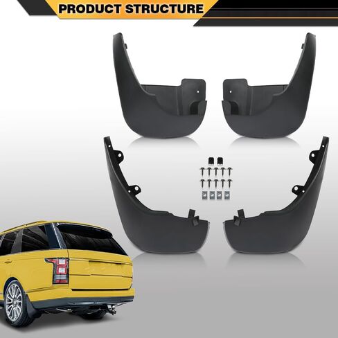 Splash Guard Mud Flaps Rear Compatible with Land Rover Range Rover Sport 2014-2016 with Running Boards 4Pcs/Set in Saudi Arabia