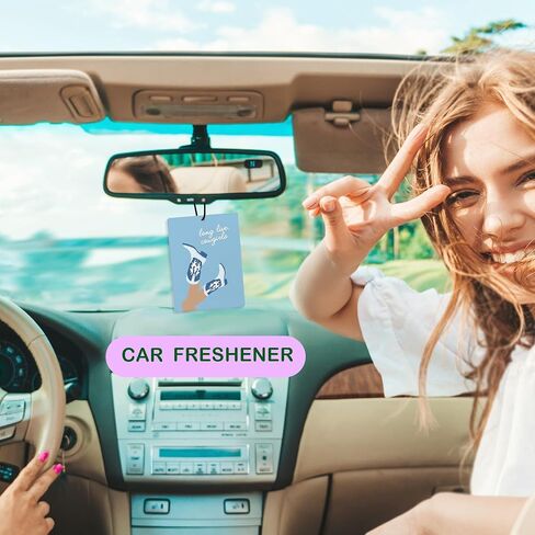 Cute Blue Western Coastal Cowgirl Car Air Freshener, Preppy Blue Lucky 8 Ball Guest Check Air Freshener Hanging 3 Pcs for Cars Closet Drawer or Books, Girly Car Accessories Mirror Decor for Women in Kuwait