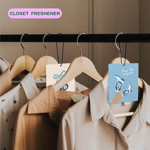 Cute Blue Western Coastal Cowgirl Car Air Freshener, Preppy Blue Lucky 8 Ball Guest Check Air Freshener Hanging 3 Pcs for Cars Closet Drawer or Books, Girly Car Accessories Mirror Decor for Women in Kuwait