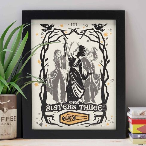 ديزني Hocus pocus the Sisters ثلاثة ديكور جدار الخشب مؤطرة - شقيقات Sanderson Spooky Decoration لديكور الهالوين in Kuwait