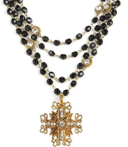 Virgins Saints & Angels Magdalena 6mm Crystal Necklace for Women, Multi-Strand Layered, Luxury Fashion Statement Jewelry in Saudi Arabia