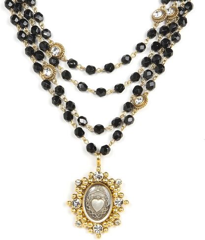Virgins Saints & Angels Magdalena 6mm Crystal Necklace for Women, Multi-Strand Layered, Luxury Fashion Statement Jewelry in Saudi Arabia