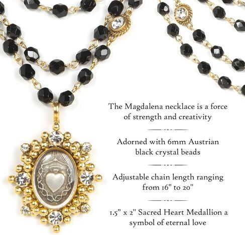 Virgins Saints & Angels Magdalena 6mm Crystal Necklace for Women, Multi-Strand Layered, Luxury Fashion Statement Jewelry in Saudi Arabia