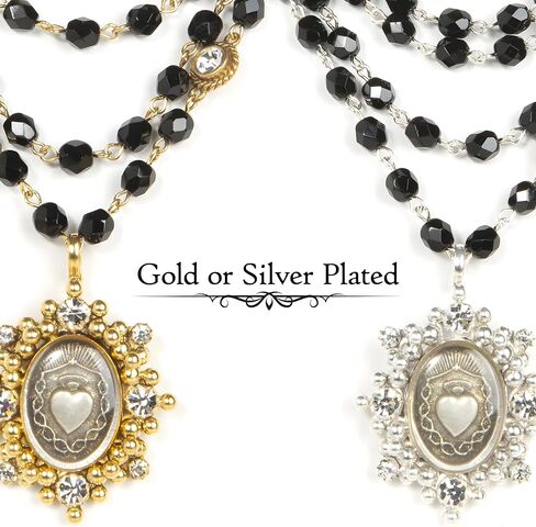 Virgins Saints & Angels Magdalena 6mm Crystal Necklace for Women, Multi-Strand Layered, Luxury Fashion Statement Jewelry in Saudi Arabia