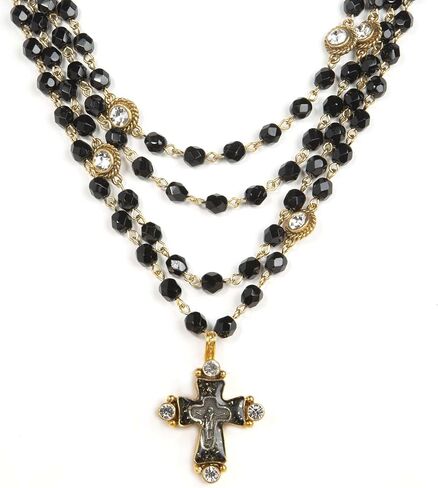 Virgins Saints & Angels Magdalena 6mm Crystal Necklace for Women, Multi-Strand Layered, Luxury Fashion Statement Jewelry in Saudi Arabia