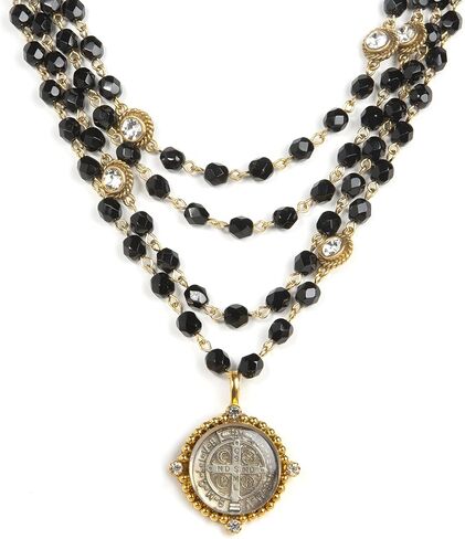 Virgins Saints & Angels Magdalena 6mm Crystal Necklace for Women, Multi-Strand Layered, Luxury Fashion Statement Jewelry in Saudi Arabia