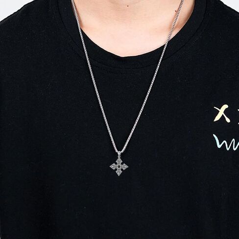 Cross Necklace for Men 925 Sterling Silver Crucifix Pendant Christian Cross Jewelry for Men Women in Saudi Arabia
