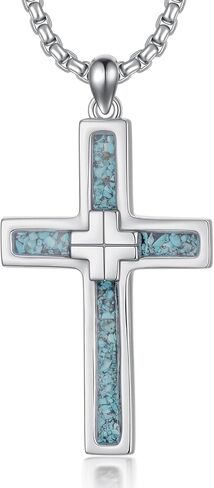 Cross Necklace for Men 925 Sterling Silver Crucifix Pendant Christian Cross Jewelry for Men Women in Saudi Arabia