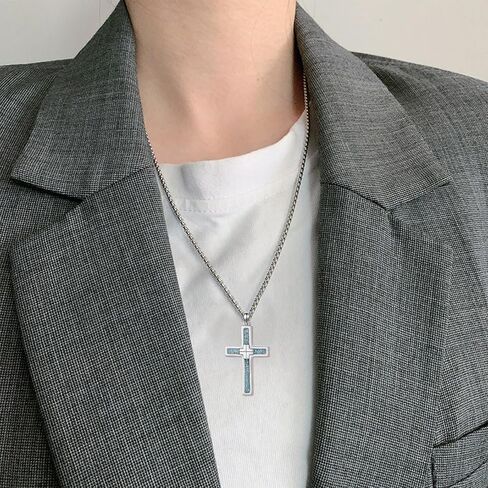 Cross Necklace for Men 925 Sterling Silver Crucifix Pendant Christian Cross Jewelry for Men Women in Saudi Arabia