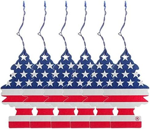 Generic 6 Little Trees Vanillaroma Scent Car Air Freshener American Flag Auto Hanging,Blue in Saudi Arabia