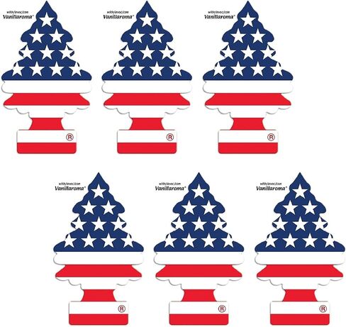 Generic 6 Little Trees Vanillaroma Scent Car Air Freshener American Flag Auto Hanging,Blue in Saudi Arabia