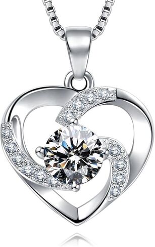 925 Sterling Silver Infinity Love Heart Sunflower Necklace for Women Hypoallergenic Sterling Silver Pendant Jewelry in Saudi Arabia