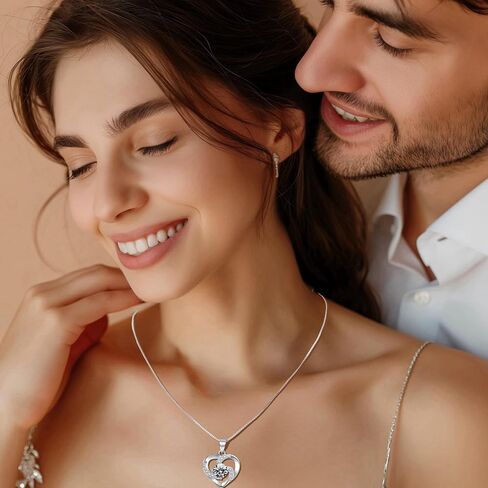 925 Sterling Silver Infinity Love Heart Sunflower Necklace for Women Hypoallergenic Sterling Silver Pendant Jewelry in Saudi Arabia