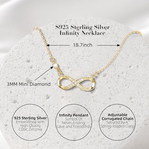 925 Sterling Silver Infinity Love Heart Sunflower Necklace for Women Hypoallergenic Sterling Silver Pendant Jewelry in Kuwait