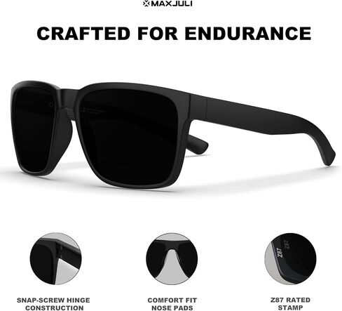 MAXJULI Z87 Sunglasses for Big Wide Heads Men TR90 Ultralight UV400 Protection Sun Glasses Z8244 in Saudi Arabia