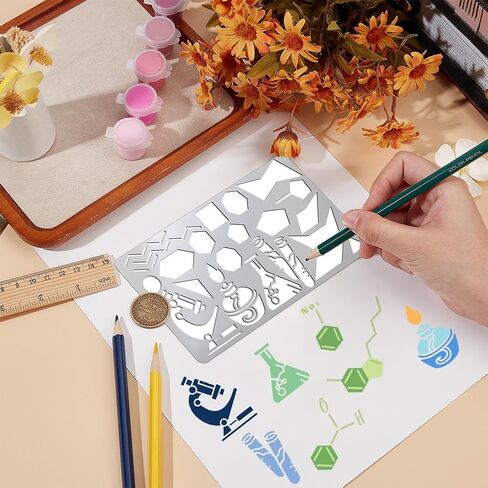 UNICRAFTALE Sea Wave Metal Stencil Spray Stainless Steel Reusable Painting Metal Stencil for Wood Carving Drawing Engraving Scrapbooking Journal Craft DIY in Saudi Arabia