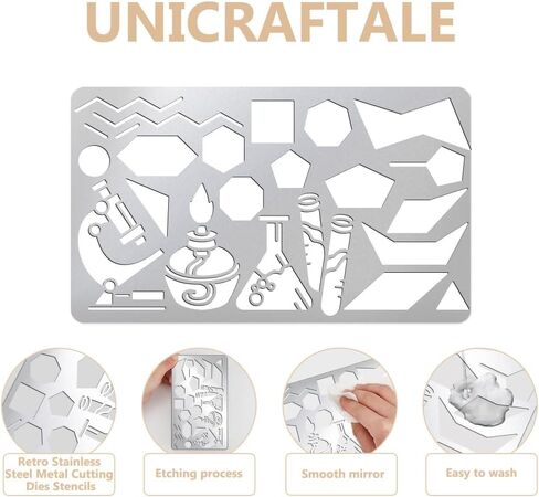 UNICRAFTALE Sea Wave Metal Stencil Spray Stainless Steel Reusable Painting Metal Stencil for Wood Carving Drawing Engraving Scrapbooking Journal Craft DIY in Saudi Arabia