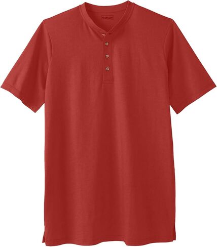Boulder Creek من قبل Kingsize Men للرجال الكبير والثقيل ذو الوزن الثقيل طويل الأكمام قميص Henley Henley in Kuwait