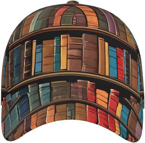 Library Bookshelf Print Baseball Cap Unisex Adjustable Trucker Hat Dad Hat Outdoor Sports Sun Hat Black in Saudi Arabia