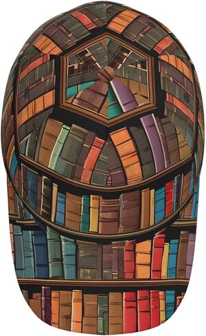 Library Bookshelf Print Baseball Cap Unisex Adjustable Trucker Hat Dad Hat Outdoor Sports Sun Hat Black in Saudi Arabia