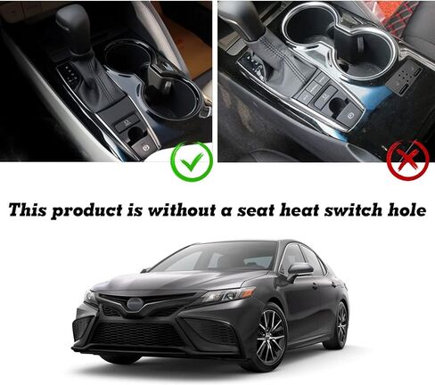 Xotic Tech Carbon Carbon Fiber Black ABS Gear Shift Cover Costole Cost Cover Cover Cover ، متوافق مع Toyota Camry Se Le Trd 2018 2019 2020 2021 2022 2023 2024 بدون أزرار مقعد. in Kuwait