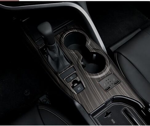 Xotic Tech Carbon Fiber Black ABS Gear Shift Panel Console Water Cup Holder Cover Trim, Compatible with Toyota Camry SE LE TRD 2018 2019 2020 2021 2022 2023 2024 Without Seat Heater Buttons in Saudi Arabia