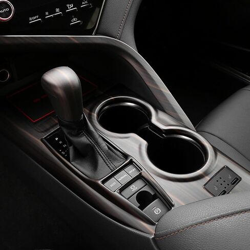 Xotic Tech Carbon Fiber Black ABS Gear Shift Panel Console Water Cup Holder Cover Trim, Compatible with Toyota Camry SE LE TRD 2018 2019 2020 2021 2022 2023 2024 Without Seat Heater Buttons in Saudi Arabia