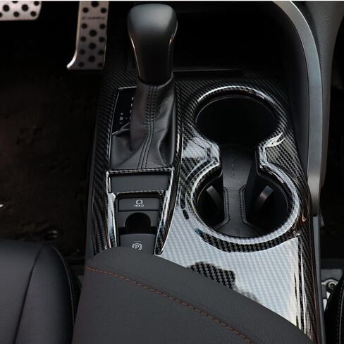 Xotic Tech Carbon Carbon Fiber Black ABS Gear Shift Cover Costole Cost Cover Cover Cover ، متوافق مع Toyota Camry Se Le Trd 2018 2019 2020 2021 2022 2023 2024 بدون أزرار مقعد. in Kuwait