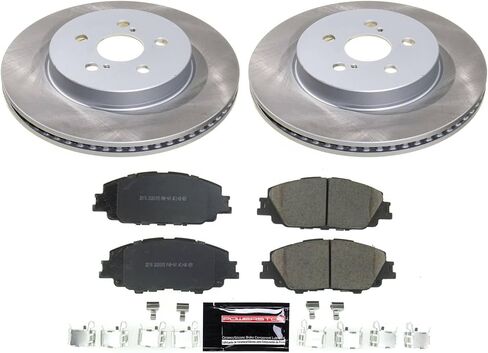 Power Stop SC8328 مجموعة الفرامل الأمامية مع دوارات الفرامل شبه المغلفة ومنصات الفرامل السيراميك والأجهزة لتويوتا كورولا 2019-2022 [تطبيق محدد] in Saudi Arabia