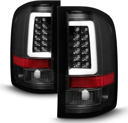 AKKON - لعام 2007-14 تشيفي سيلفرادو كامل LED LED خلال النهار تشغيل بار مصباح الذيل الأضواء السوداء العدسة واضحة مجموعة كاملة in Saudi Arabia