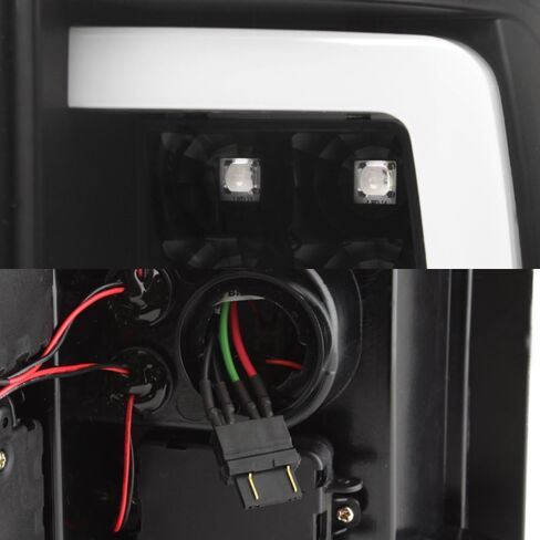 AKKON - لعام 2007-14 تشيفي سيلفرادو كامل LED LED خلال النهار تشغيل بار مصباح الذيل الأضواء السوداء العدسة واضحة مجموعة كاملة in Saudi Arabia