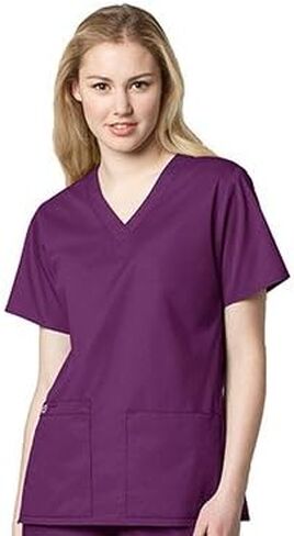 WonderWink Womens V-Neck Top Medical Scrubs Shirt, White, 2X US in Saudi Arabia