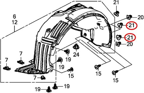 Oautoo 30pcs Fender Apron Grommet Nut Clip يناسب المسمار 5 مم لهوندا و Acura 90682-Sea-003 in Saudi Arabia
