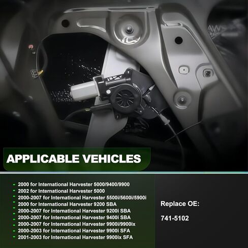 Scitoo Front Left Window Window Window مع Motor Fit لعام 2000 للحصاد الدولي 50002002 للحصاد الدولي 50002000-2007 للحصاد الدولي 5500i ، 741-5102 in Saudi Arabia