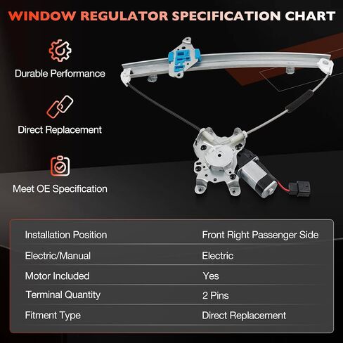MR573877 Front Left Driver Side Power Window Regulator and Motor Assembly Compatible with Mitsubishi Outlander 2003-2006 Replace# 125-59041L in Saudi Arabia