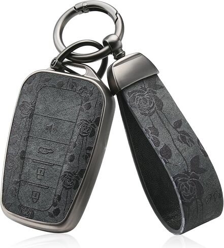 Energrick for Toyota Key Fob مع سلسلة مفاتيح ، وني ناعمة ، واقي من الحالات ، واميئران ، واميئذار ، وميض ، 2020-2022 Highlander Corolla Prius ، 2018-2024 RAV4 Camry Avalon C-HR GT86 (Rose Black) in Saudi Arabia