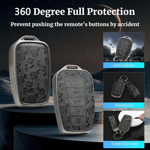 Energrick for Toyota Key Fob مع سلسلة مفاتيح ، وني ناعمة ، واقي من الحالات ، واميئران ، واميئذار ، وميض ، 2020-2022 Highlander Corolla Prius ، 2018-2024 RAV4 Camry Avalon C-HR GT86 (Rose Black) in Saudi Arabia