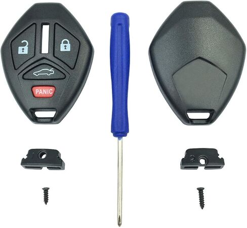 No Need to Cut Key Fob Shell Case Fit for Mitsubishi Eclipse Outlander Galant Endeavor Lancer Replacement Keyless Entry Remote Car Key Fob Cover Housing with Button Pad (2pcs) in Saudi Arabia