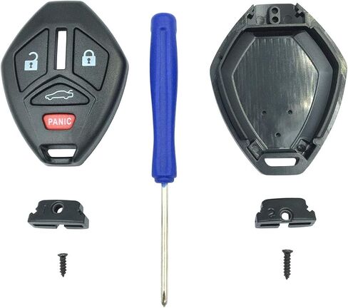 No Need to Cut Key Fob Shell Case Fit for Mitsubishi Eclipse Outlander Galant Endeavor Lancer Replacement Keyless Entry Remote Car Key Fob Cover Housing with Button Pad (2pcs) in Saudi Arabia