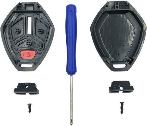 No Need to Cut Key Fob Shell Case Fit for Mitsubishi Eclipse Outlander Galant Endeavor Lancer Replacement Keyless Entry Remote Car Key Fob Cover Housing with Button Pad (2pcs) in Saudi Arabia