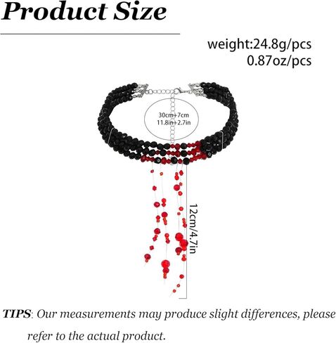 Bloody Pearl Necklace for Women Halloween Vampire Costume Necklace Jewelry Dripping Pearl Necklace Halloween Party Costume for Women Victorian Dress in Kuwait