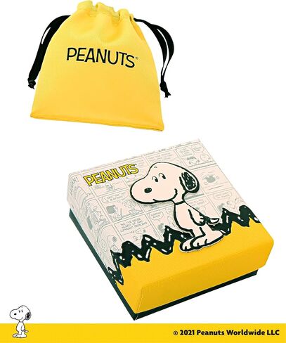 PEANUTS Womens Snoopy and Woodstock Red Crystal Heart Necklace 18" - Silver Plated Snoopy Necklace - Official License in Kuwait
