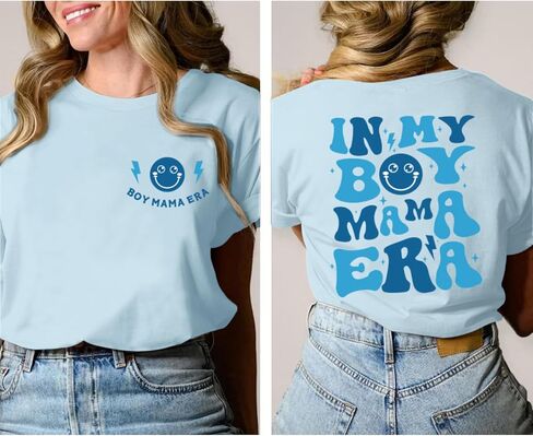 in My Boy Mom Era Shirt Mama Graphic Tees for Women Mother's Day Tshirt Gift Casual Funny Cute Letter Print Tops in Kuwait