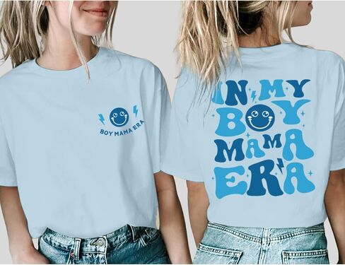 in My Boy Mom Era Shirt Mama Graphic Tees for Women Mother's Day Tshirt Gift Casual Funny Cute Letter Print Tops in Kuwait