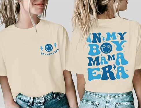 in My Boy Mom Era Shirt Mama Graphic Tees for Women Mother's Day Tshirt Gift Casual Funny Cute Letter Print Tops in Kuwait