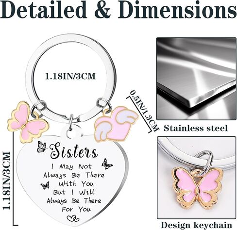 Sister Keychain Gifts for Women Girl - Funny Adults Teen Birthday Graduation Present, Long Distance Keyring Accessories in Saudi Arabia