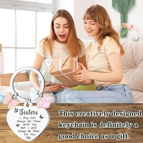 Sister Keychain Gifts for Women Girl - Funny Adults Teen Birthday Graduation Present, Long Distance Keyring Accessories in Saudi Arabia