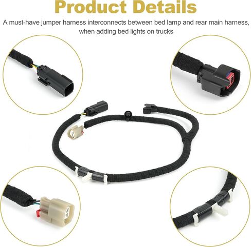 Driver Side Truck Bed Light Cargo Lamp Rear Box Lighting Wiring Jumper Harness Assembly for Ford F-150 Lariat, XLT, STX, XL 2021-2025 ML3Z-14A411-F ML3Z14A411F RL3Z-14A411-C RL3Z14A411C in Saudi Arabia